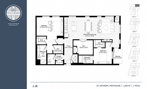Anthony Floor Plan at The M on Hennepin, Minneapolis